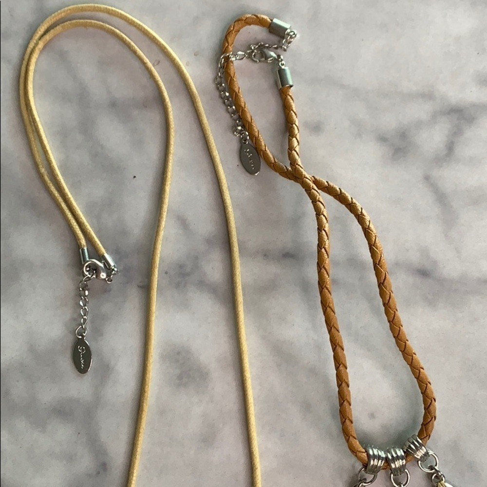 Vintage Guess String Web Silver Teardrop Necklace… - image 5